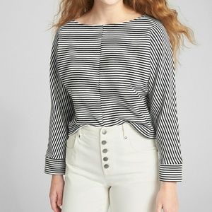 Box Ribbed Stripe Long Sleeve Top